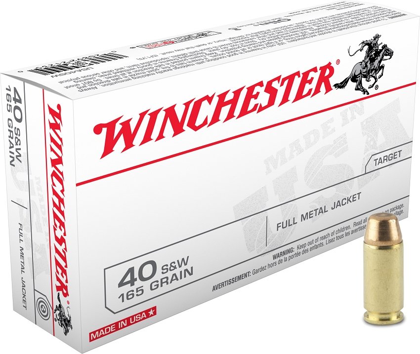 Winchester USA .40 S&W 165 Grain FMJ, 50 Rounds USA40SW