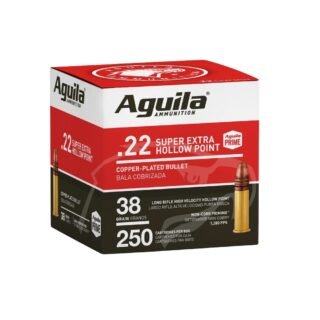 Aguila Super Extra Hollow Point 38gr 22LR 250 Rounds 1B221103