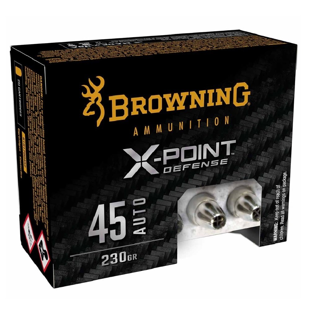 Browning X-Point Defense .45 Auto 230GR JHP Ammunition 20RD B191700452