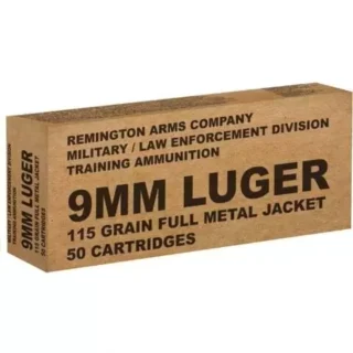 Remington Mil/LE Overrun 9mm Luger 115 Grain FMJ, 50 Rounds B9MM3