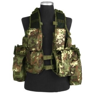 Mil-Tec 12-Pocket Tactical Vest, Vegetato Woodland 10711042